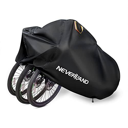 네버랜드 자전거 커버 2 or 3 자전거, 방수 자전거 커버, 아웃도어 자전거 스토리지 커버, 210D 헤비듀티 먼지 방지 UV 프로텍트 마운틴 로드 자전거