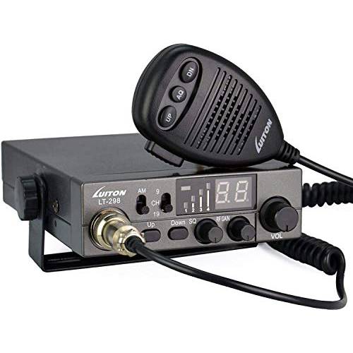 LUITON 40-Channel CB 라디오 LT-298 컴팩트 디자인 외장 스피커 잭, 라지 잘보임, 큰글씨 LED 디스플레이 호환가능한 12-24V 전압