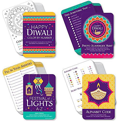 큰 도트 of 행복 해피 Diwali - 4 페스티벌 of 라이트 파티 게임 - 10 카드 Each - Gamerific 번들,묶음