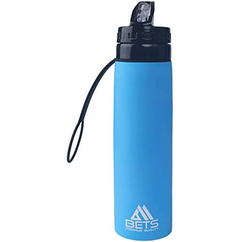 BetsPQ Fold-able 물병, 워터보틀 - BPA 프리, 20 Fl. oz, 스포츠 물병, 워터보틀 누수방지, 선물 여행자