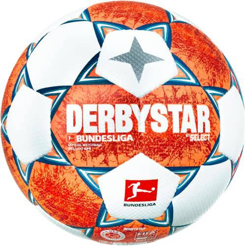 DERBYSTAR Bundesliga Brillant APS 축구 볼 V21, 오렌지/ 화이트, 5