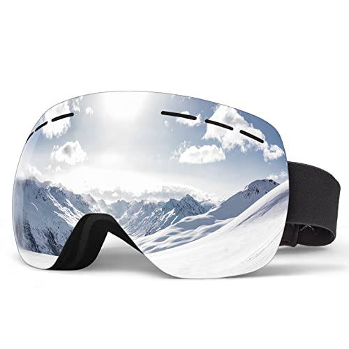 스키 고글 스노보드 글라스 PAZIMIIK OTG Framless Anti-Fog 구의 호환가능 렌즈 100% UV 400 프로텍트