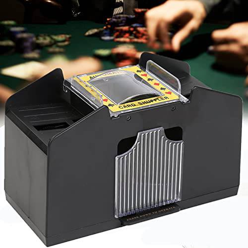 FSTgo 자동 플레이 카드 셔플러 1-2 데크 배터리 작동 전기,전동 셔플러 UNO, Texas Hold’em, 포커, Blackjack, 홈 파티 클럽 카지노 게임