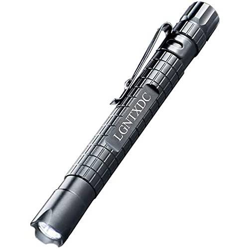 LGNTXDC LED 펜 라이트, 1 Pcs Ultra-Bright 알루미늄 스몰 AAA 미니 손전등 전술 펜라이트 펜 클립, Non-Slip 방수 IPX4 Pocket-Size, XDC140 프로