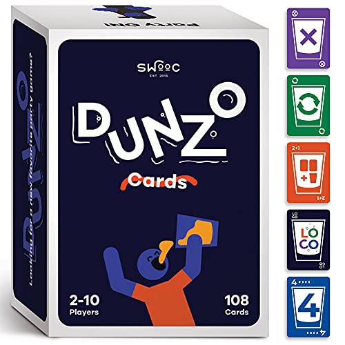 DUNZO (BYOB 에디션) - 파티 버전 of 클래식 카드 게임 - 드로우 2, 건너뛰기, 리버스, Get Loco - Fun 게임S 패밀리 and Friends - Perfect 대학 파티,모임, 생일, Bachelorettes, or Any 이벤트