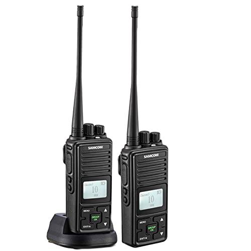 SAMCOM FPCN10A 2 웨이 라디오 3000mAh 배터리 롱 레인지 워키 토키 성인 2 웨이 라디오 충전식 소형,휴대용 UHF 프로그래밍가능 라디오 이어폰 캠핑 등산 사냥, 2 팩
