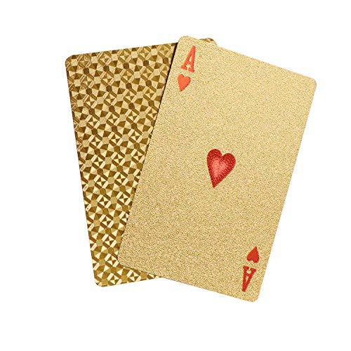 방수 플레이 카드, 플라스틱 플레이 카드, 덱 of 카드, 선물 포커 카드 (골드)