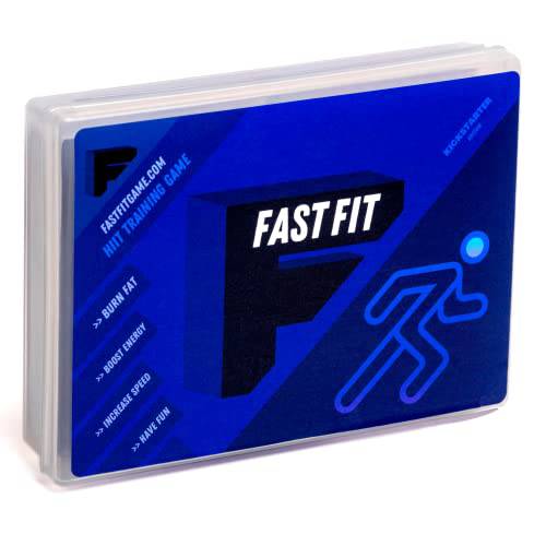 FastFit HIIT 트레이닝 베이스 게임 - 홈 운동 에센셜 운동 카드 - 운동 카드 덱 60 여러 바디 무게 운동S - Perfect 회로 트레이닝 - 피트니스 트레이너 여성용&  남성용