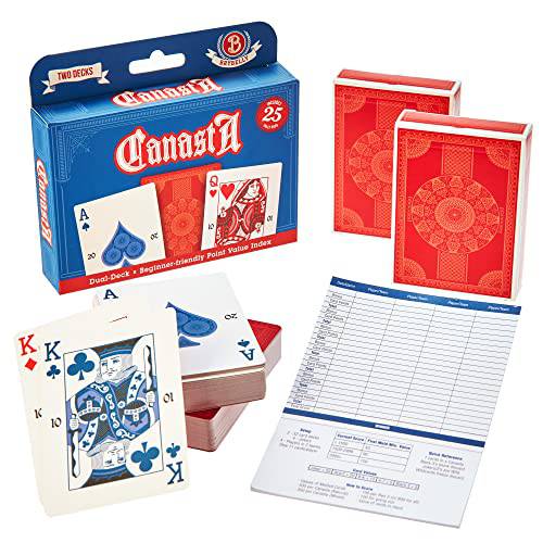 Canasta 카드 게임 - 카드 Melding 게임, Dual-Deck, & 25 Scorekeeping Tally 패드 - 초보자 친화적 포인트 밸류 인덱스 - 클래식 게임S 패밀리 게임 나이트 - 포커 사이즈 플레이 카드S&  악세사리