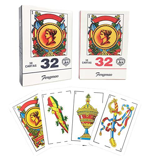 스페인의 플레이 카드 Barajas Espanolas Originales, Naipes de Plastico Espanola, Juego de Cartas Naipes Briscas 카드 Puerto Rico, 멕시코원산지 플레이 카드, Tspanish 카드 덱 게임 50 카드