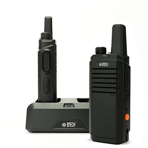 BTECH FRS-B1 2 팩 FRS 워키토키, 무전기, NOAA, 하이 출력 Two-Way 라디오. 풀 키트 이어폰 키트, 홀스터, 데스크탑 충전기,  빌트인 플래시라이트,조명, NOAA, and More
