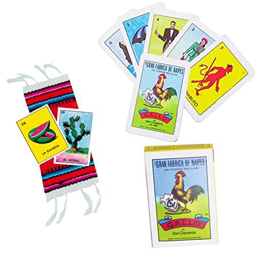멕시코원산지 Loteria 게임 덱 of 카드 Serape 핀 작은꽃다발 파티 리더