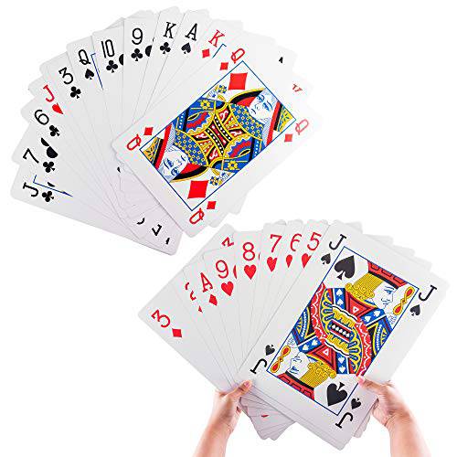 거대한 점보 덱 of 큰 플레이 카드 Fun 풀 포커 게임 패밀리 파티 세트 - 측정 10 x 14.5 인치