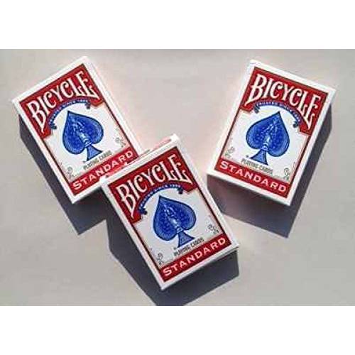 스탠다드 자전거 라이더 후면 포커 플레이 카드 - 3 데크 (레드)