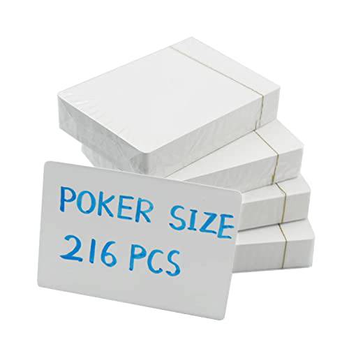 Yuanhe 블랭크 플레이 카드 to Write on 포커 사이즈 216PCS 인쇄가능 플래시 카드 DIY 게임
