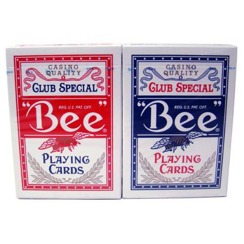 US 플레이 카드 Bee No. 92 다이아몬드 후면 클럽 스페셜 레드/ 블루 12 데크