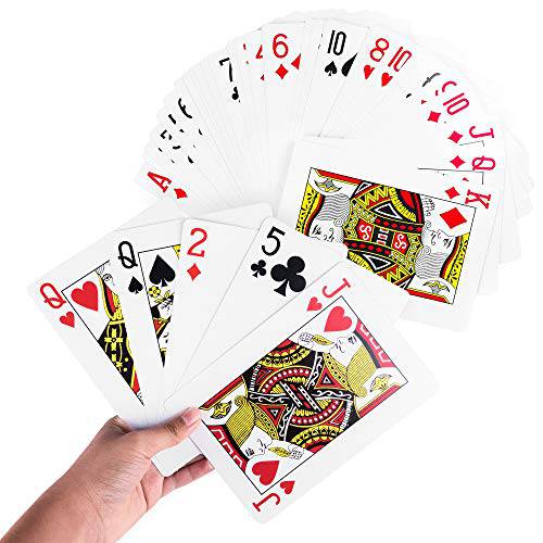 거대한 점보 덱 of 큰 플레이 카드 Fun 풀 포커 게임 세트 - 측정 5 x 7