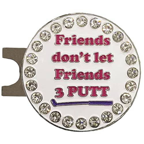 기글 골프 Bling Friends Don’t let Friends 3 퍼트 골프 볼 마커 A 스탠다드 모자 클립