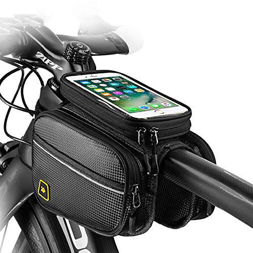 BlueDorado 자전거 폰 전면 프레임 백 방수 자전거 핸들 백 터치 스크린 휴대폰, 스마트폰 케이스 홀더 사이클링 스토리지 파우치 아이폰 11 XS XR 맥스