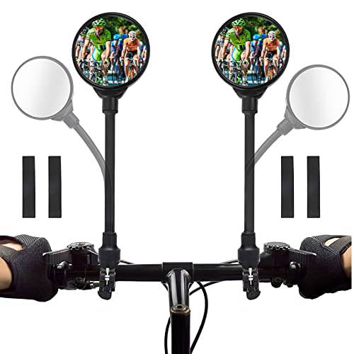 자전거 미러 2 팩 핸들 후방 거울 360°Rotatable 충격방지 조절가능 HD 세이프티,안전 후방관측 볼록 자전거 미러 마운틴 로드 자전거 전기,전동 자전거 오토바이