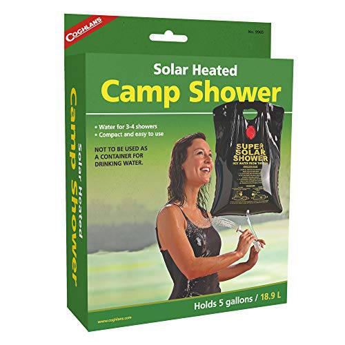 Coghlan’s 태양광 Heated 캠프 샤워, 5-Gallon, 블랙