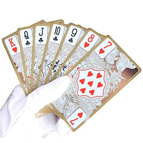 방수 투명 플레이 카드 골드 엣지 덱 of 카드 게임 콜렉션 선물 포커 드래곤 패턴 럭셔리 플레이 카드
