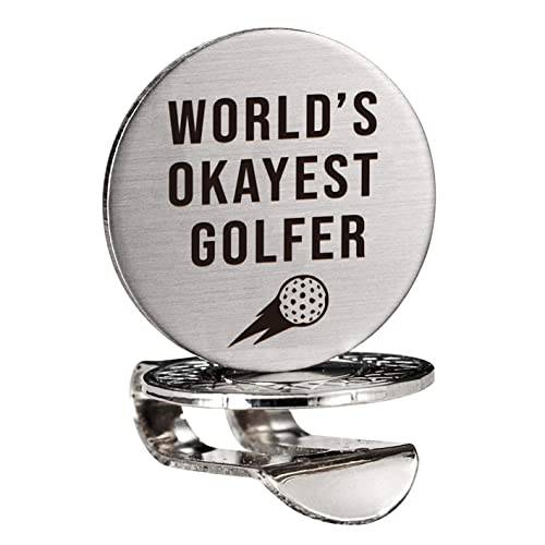 창고 No.9 World’s Okayest 골퍼 골프 볼 마커 자석 모자 클립, 골프 마커 골프 Lovers, 아버지, 남편 남자친구, 남성용 골프 악세사리 선물