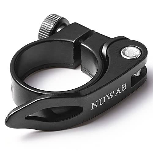 NUWAB 프리미엄 자전거 시트 포스트 클램프 호환 31.8mm/ 34.9mm, 자전거 퀵릴리즈 시트포스트 칼라 알루미늄 합금 (블랙 31.8mm)