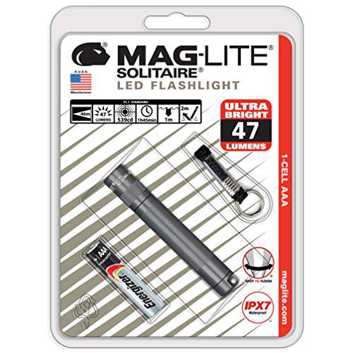 Maglite Solitaire LED 1-Cell AAA 플래시라이트,조명 그레이