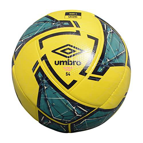 Umbro 네오 Futsal 스워브 축구 볼, 사이즈 4, Yellow/ 네이비/ 그린