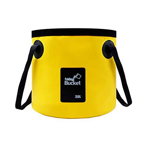 fancyfree 다용도 접이식,접을수있는 워터 Bucket，Portable 기포 Foot Bucket，Foldable Foot 목욕 대야,바구니,  홈&  여행용 몸을담글 Feet 대야,바구니  남녀공용 (20L-Yellow (숏))