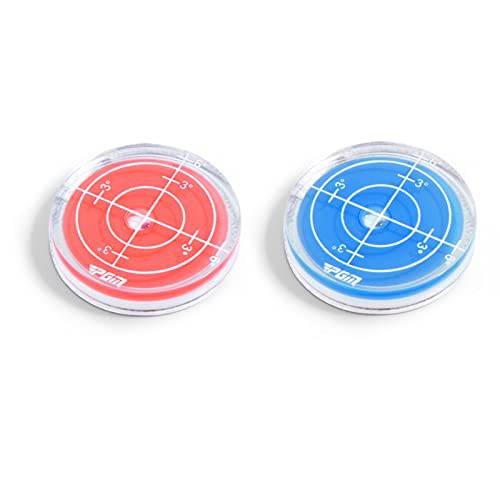 PGM 볼 마커 모자 클립 골프 퍼팅 보조 라운드 기포 레벨 고정밀 리더, 리더기 2-Pack(Red& 블루)