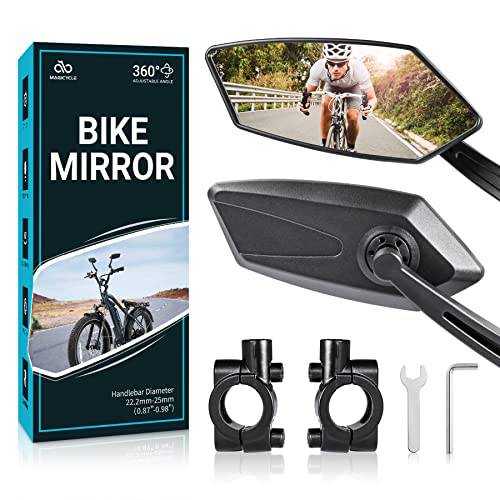 자전거 미러 1 쌍, 세트, MAGICYCLE 자전거 거울 핸들 백미러, 룸미러, E-Bike 거울, 360 도 조절가능 회전가능 자전거 거울 핸들바, 세이프 와이드 앵글 HD 글래스 자전거 사이드미러