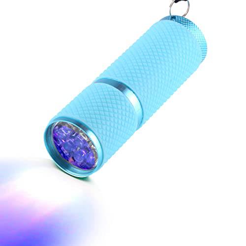 TWGJM 미니 UV 라이트, 미니 블랙라이트 UV 플래시라이트,조명 네일, 휴대용 LED 자외선 라이트 탐지기 네일 젤 and 착색, 블루 (F-01)