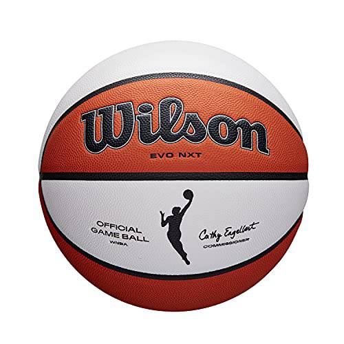 윌슨 WNBA 공식 게임 볼, 실내, 가죽, 사이즈: 6, 브라운/ 화이트