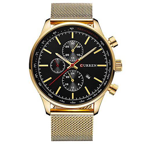 CURREN  시계 남성용 브랜드 스테인레스 스틸 쿼츠시계 남성용 캐쥬얼 방수 시계 남성용 스포츠 손목시계