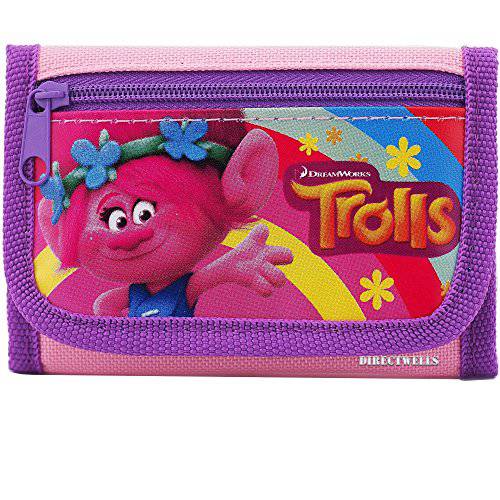 파티 Favors 드림웍스 Trolls Poppy 2 카드 포켓 트라이폴드 Wallet-Pink