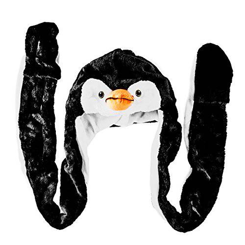 Super Z Outlet  펭귄 봉제 동물 겨울 스키 모자 비니 에비에이터 스타일 겨울 (롱)