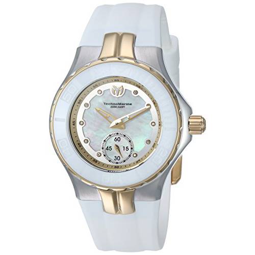 Technomarine Women’s Cruise Stainless Steel Quartz Watch with Silicone Strap, White, 22 (Model: TM-115399