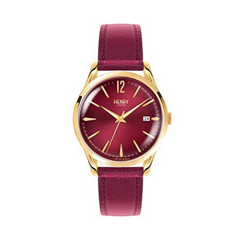 Henry London Ladies Analogue Holborn Watch with Burgundy Leather Strap HL39-S-0066