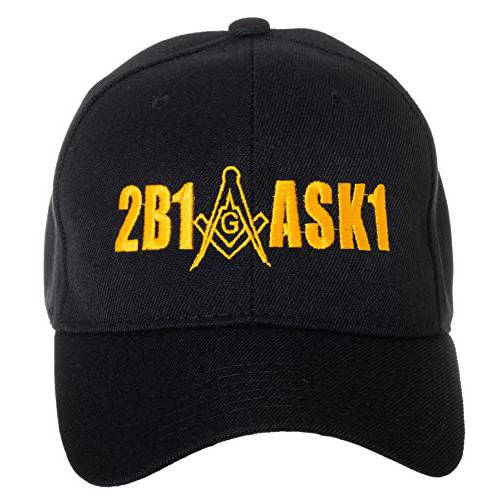 2B1 ASK1 Freemasons 프리메이슨 사각 and 나침반 자수 블랙 조절가능 야구모자