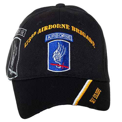공식 라이센스 US 아미 173rd Airborne Brigade Sky Soldiers 자수 블랙 조절가능 야구모자