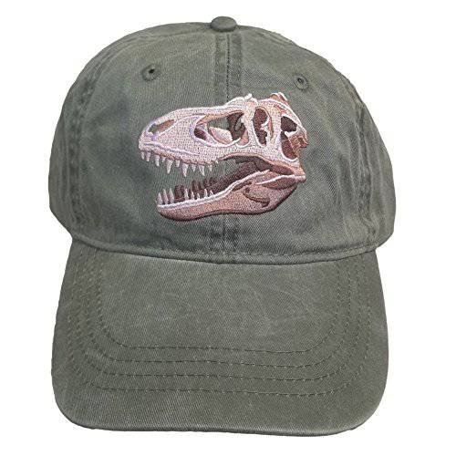 ECO Wear T-Rex 티라노사우루스 공룡 자수 야구모자 카키색옷천 그린