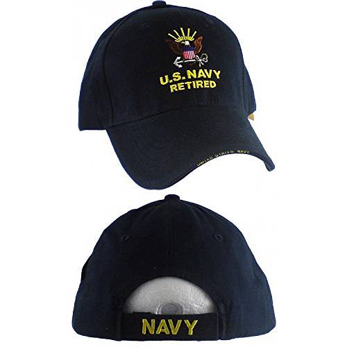 U.S. 네이비 캡 은퇴 다이렉트 자수 캡, 블랙, 조절가능