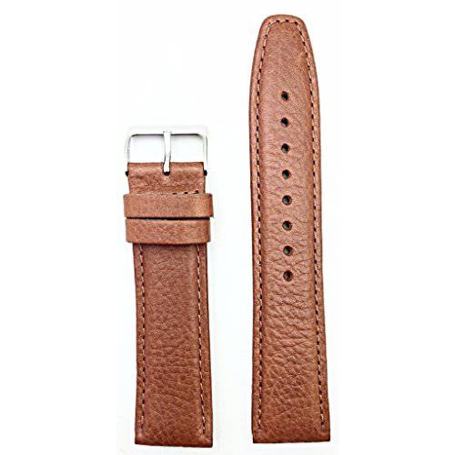 22mm Genuine Leather Watch Band by NewLife | Tan, Oily Vegetable Grained, Lightly Padded, Smooth Replacement Strap That Brings New Life to Any Watch (Men’s Standard Length)