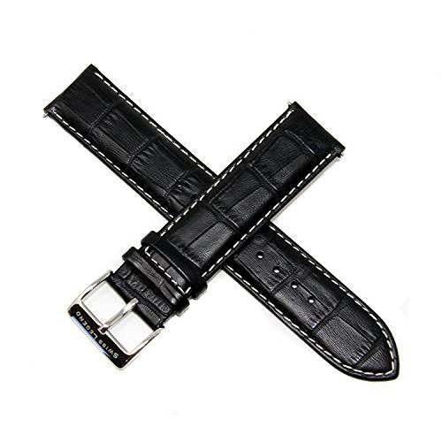 Swiss Legend 22MM Black Alligator Grain Leather Watch Strap, Stainless Buckle fits 49mm Scubador Watch