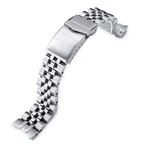 20mm Angus Jubilee 316L SS Watch Bracelet for Seiko SARB033, Brushed, V-Clasp