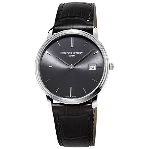 Frederique Constant Men’s FC220NG4S6 Slim Line Analog Display Swiss Quartz Black Watch