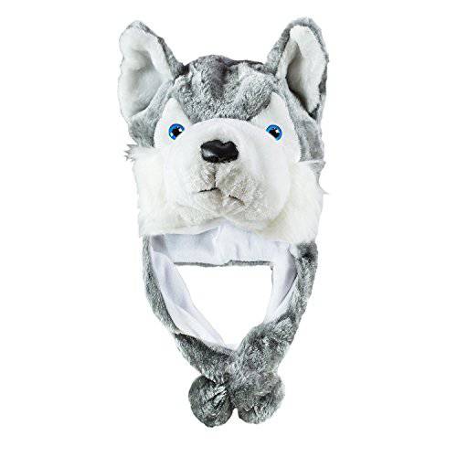 허스키 Timber Wolf 귀여운 봉제 동물 겨울 모자 Warm 겨울 패션 (숏)