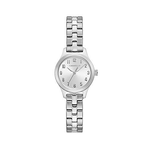 Caravelle Designed by Bulova Women’s 쿼츠시계 Stainless-Steel 스트랩, 실버, 14.2 (모델: 43L209)